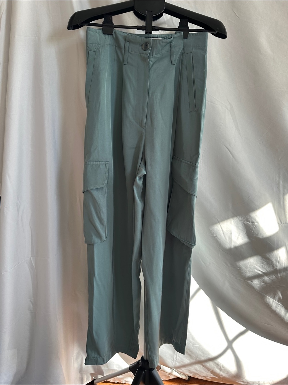 COS PAPERBAG UTILITY TROUSERS in Teal
